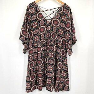 Torrid Medallion Print Lattice Challis Dress 2X